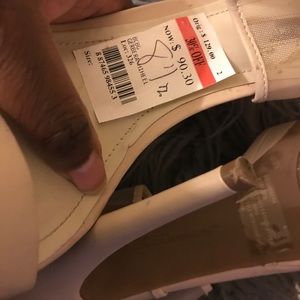 BCBG nude sandles with mesh
